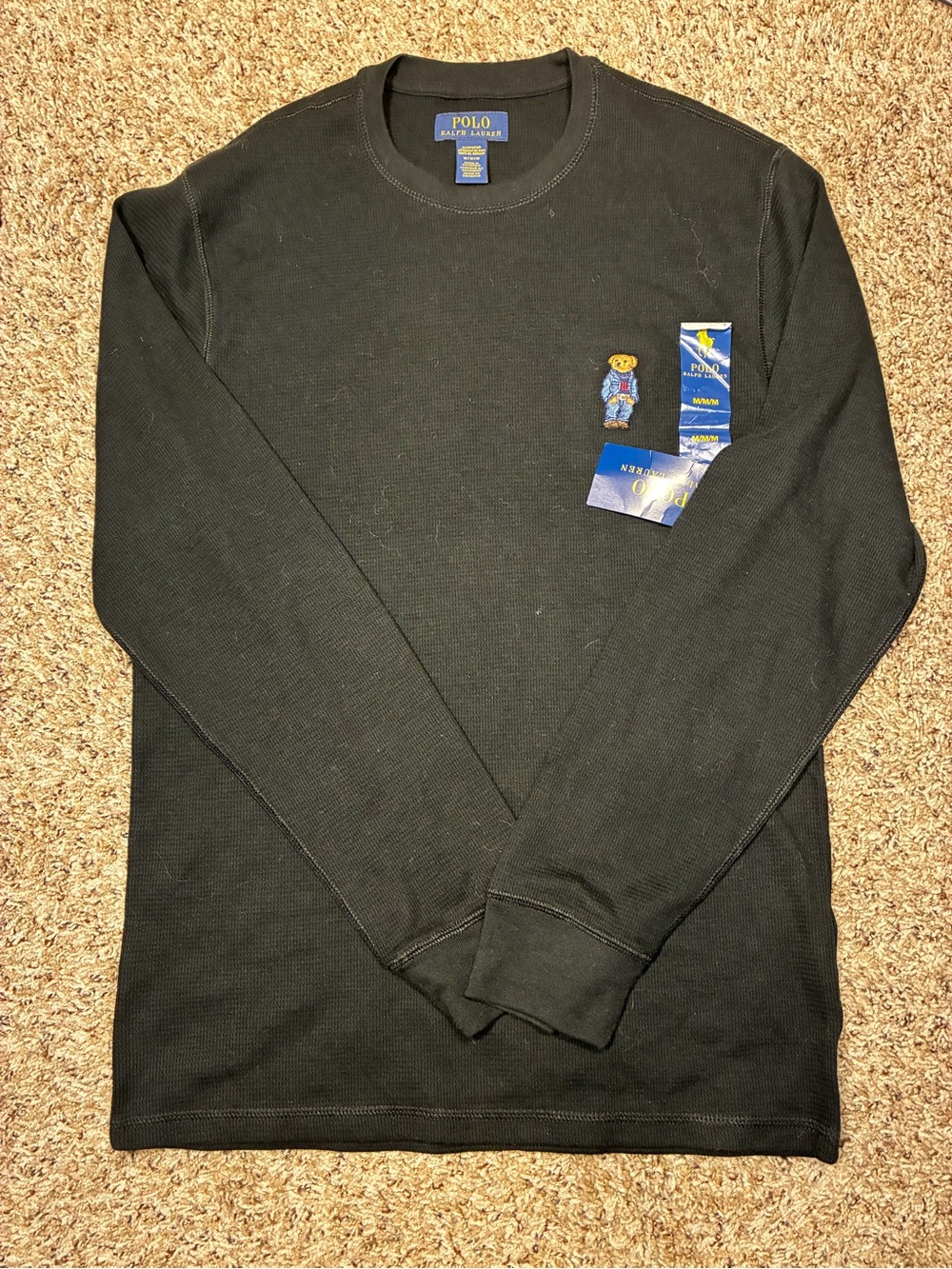 Polo Ralph Lauren Men’s Sleepwear Long Sleeve Bear Embroidered Thermal Top - Picture 8 of 8
